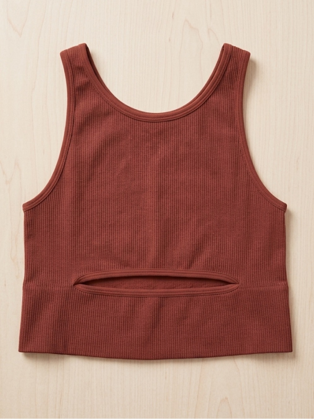 Ribbed Crop Tank Top Burgundy